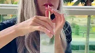 sexy beauty girl model chopsticks and exotic fruits