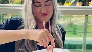 sexy beauty girl model chopsticks and exotic fruits