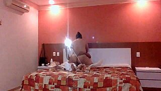 Mexican Woman Drinks Tequila in Motel and Fucks