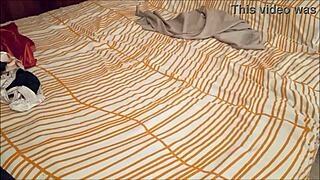 amateur blonde slut in satin lingerie doggy style