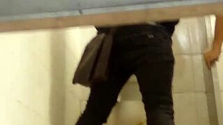 Two restrooms and two gay men have sex
