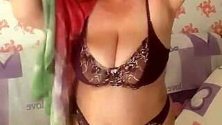 Mariaold stripping and fingering her huge tits 😍