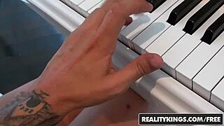 i watch ruby steele give tyler steel a street blowjob while rubbing herself