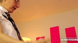 blonde couple jerks off imagining your cock in hand