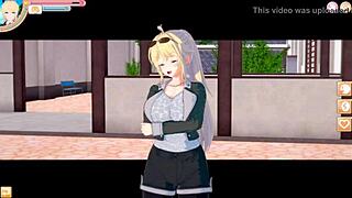 Wow! Cute Blonde JK Margaret Gets Big Tits Massaged in 3D Erotic Anime!