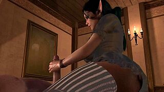 Goth Elf Gives Handjob and Blowjob in POV 3D Porn