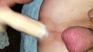 A big toy, outdoor anal play