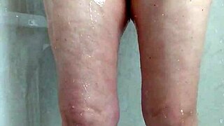 Nice smooth shaved pussy gets wet in amateur homemade shower scene