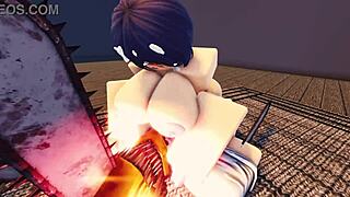 Roblox futanari fucks hard! Bukkake cumshot!