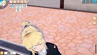 Wow! Cute Blonde JK Margaret Gets Big Tits Massaged in 3D Erotic Anime!