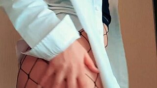 Beauty in lingerie cums passionately after work, or not?