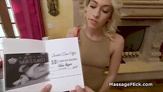 Watch me fuck this hot blonde teen during our massage session?
