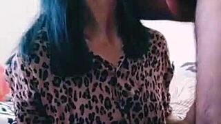 he can't resist cumming on her pretty face