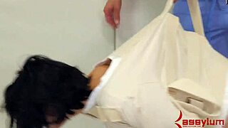 An enema and anal penetration on the teen submissive