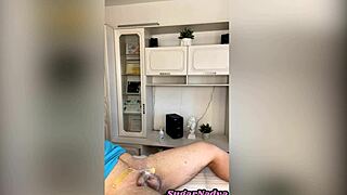 Sugarnadya removes hair from client's penis and anus with wax tweezers