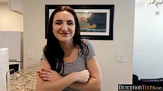 Nasty teen plans blowjob fucking with big cock brunette