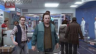 kara the pleasure droid gives blowjob in cosplay to teen 18+ lesbian