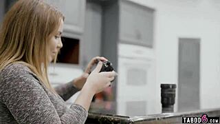 Busty COUCHSURFER steals from HOST who CATCHES her in intense act