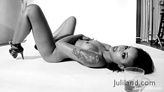 Skin Diamond masturbates her ebony pussy and ass in solo pornstar scene