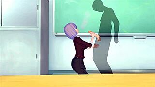 Hentai game energizes cartoon teacher