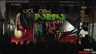 spanish babes suck huge cocks at public party orgy