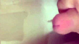 Watch sperm swim during solo cock masturbation in bath?
