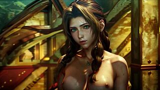 ai generated aerith from final fantasy 7 in anime fantasy