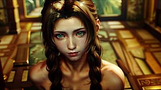 ai generated aerith from final fantasy 7 in anime fantasy
