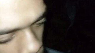 African guy with heavy dick jerks off in gay scene