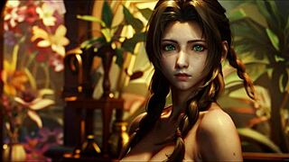 ai generated aerith from final fantasy 7 in anime fantasy