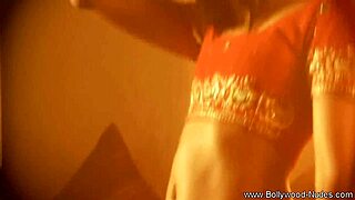 Beautiful indian brunette babe poses solo