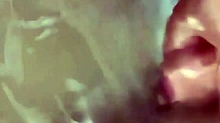 Watch sperm swim during solo cock masturbation in bath?