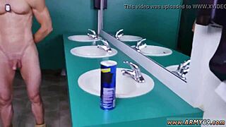 Muscular Gay Men In Army Caught Naked, Leading To Intense Anal Sex