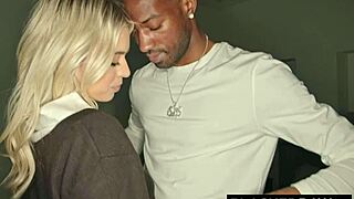 Stunning blonde model Jill enjoys a big black cock all night