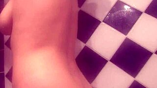 Incredible busty girlfriend plays solo in shower