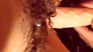 Curvy MILF Wife Plays With Big Dildo In Her Hairy Pussy