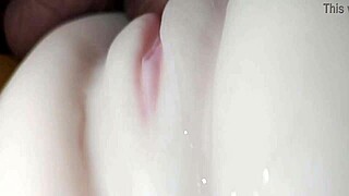 pink and nice shaved pussy close up