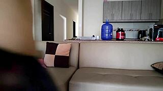 Latina Milf Touches Tight Pussy While Stepbrother Arranges Threesome At Home