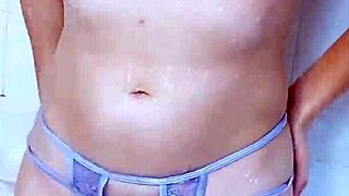 Latina Teen Strips Wet Lingerie to Tease Big Assets