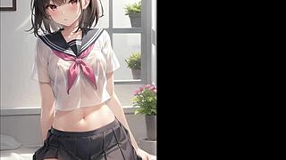 This AI illustration shows big tits in hentai