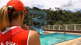 Big Ladyboy Receives Blowjob on Her Hard Cock