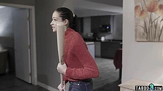 why is this paranoid teen bitch getting fucked roughly doggystyle by a stranger?