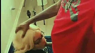 Blonde Barbie takes big black cock and gets cumshot!