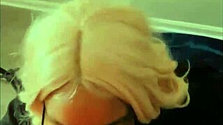 Blonde Barbie takes big black cock and gets cumshot!