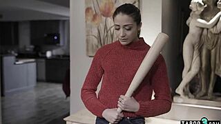 why is this paranoid teen bitch getting fucked roughly doggystyle by a stranger?