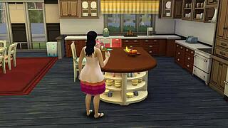 Forbidden one night stand of uncle with a shy college girl in Simslust