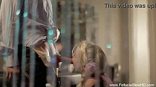 Horny Babe Gives Blowjob, Gets Facial Cumshot!