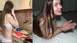 يا إلهي، حياة الطالبة مع طعام لذيذ وزب قاسي للأميرة أليس!