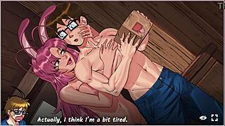 Hentai bunny gives oral in house!