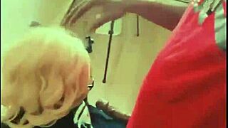 Blonde Barbie takes big black cock and gets cumshot!